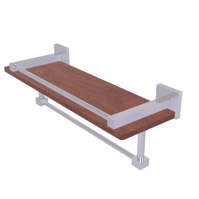 Allied Brass Montero Collection 16 Inch IPE Ironwood Shelf with Gallery Rail and Towel Bar MT-1-16TB-GAL-IRW-SCH