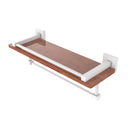 Allied Brass Montero Collection 16 Inch IPE Ironwood Shelf with Gallery Rail and Towel Bar MT-1-16TB-GAL-IRW-WHM