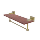 Allied Brass Montero Collection 16 Inch Solid IPE Ironwood Shelf with Integrated Towel Bar MT-1TB-16-IRW-SBR