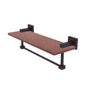 Allied Brass Montero Collection 16 Inch Solid IPE Ironwood Shelf with Integrated Towel Bar MT-1TB-16-IRW-VB