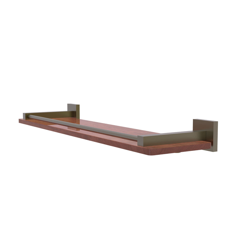 Allied Brass Montero Collection 22 Inch Solid IPE Ironwood Shelf with Gallery Rail MT-1-22-GAL-IRW-ABR