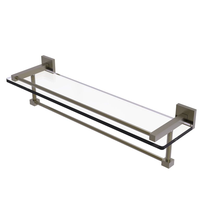 Allied Brass Montero Collection 22 Inch Gallery Glass Shelf with Towel Bar MT-1-22TB-GAL-ABR