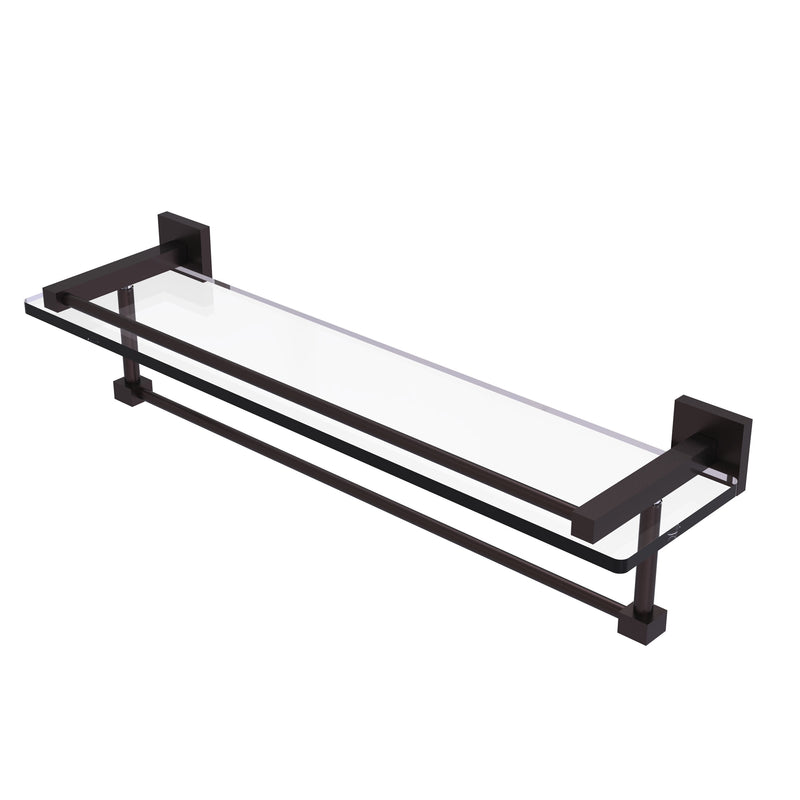 Allied Brass Montero Collection 22 Inch Gallery Glass Shelf with Towel Bar MT-1-22TB-GAL-ABZ