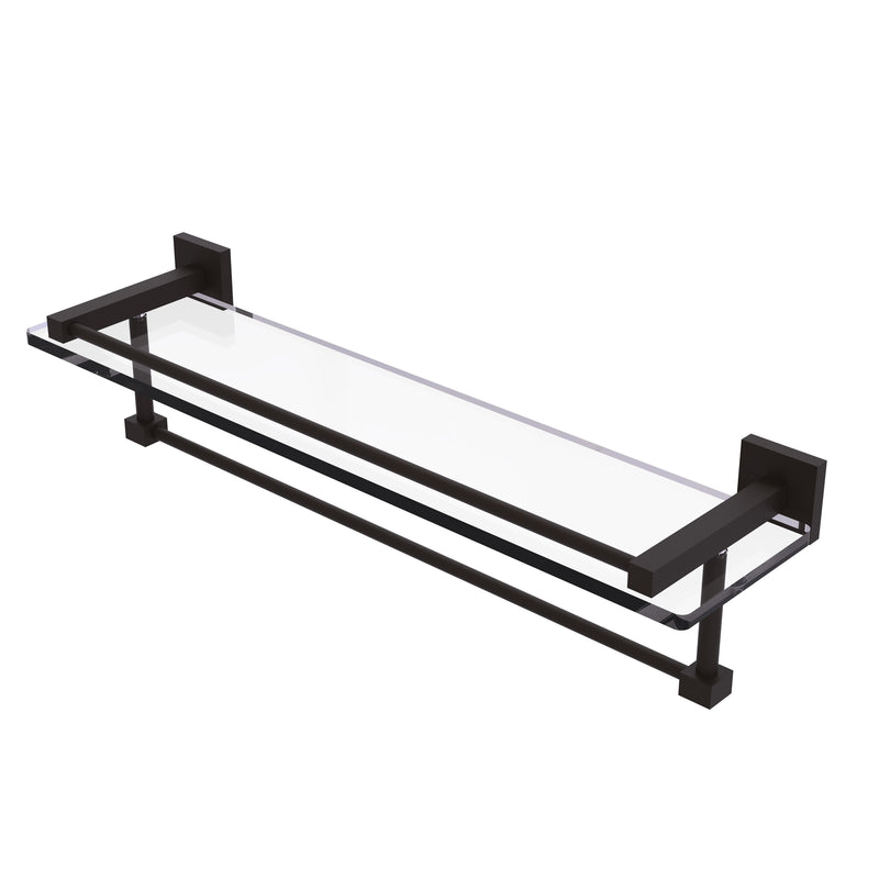 Allied Brass Montero Collection 22 Inch Gallery Glass Shelf with Towel Bar MT-1-22TB-GAL-ORB