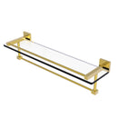 Allied Brass Montero Collection 22 Inch Gallery Glass Shelf with Towel Bar MT-1-22TB-GAL-PB
