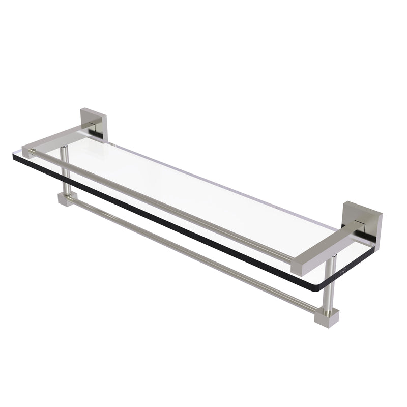 Allied Brass Montero Collection 22 Inch Gallery Glass Shelf with Towel Bar MT-1-22TB-GAL-SN