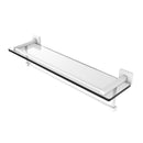 Allied Brass Montero Collection 22 Inch Gallery Glass Shelf with Towel Bar MT-1-22TB-GAL-WHM