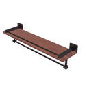 Allied Brass Montero Collection 22 Inch IPE Ironwood Shelf with Gallery Rail and Towel Bar MT-1-22TB-GAL-IRW-ABZ