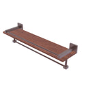 Allied Brass Montero Collection 22 Inch IPE Ironwood Shelf with Gallery Rail and Towel Bar MT-1-22TB-GAL-IRW-CA