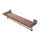 Allied Brass Montero Collection 22 Inch IPE Ironwood Shelf with Gallery Rail and Towel Bar MT-1-22TB-GAL-IRW-GYM