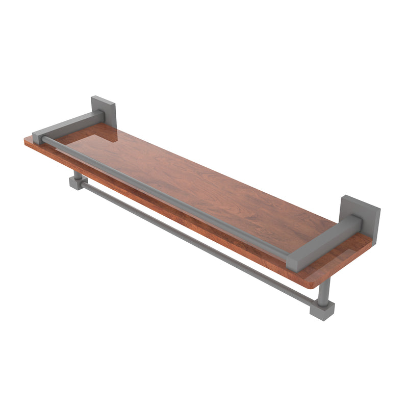 Allied Brass Montero Collection 22 Inch IPE Ironwood Shelf with Gallery Rail and Towel Bar MT-1-22TB-GAL-IRW-GYM