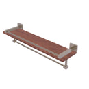 Allied Brass Montero Collection 22 Inch IPE Ironwood Shelf with Gallery Rail and Towel Bar MT-1-22TB-GAL-IRW-PEW