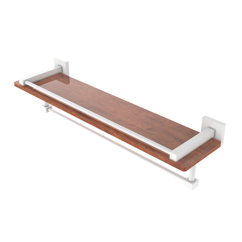 Allied Brass Montero Collection 22 Inch IPE Ironwood Shelf with Gallery Rail and Towel Bar MT-1-22TB-GAL-IRW-WHM