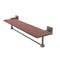 Allied Brass Montero Collection 22 Inch Solid IPE Ironwood Shelf with Integrated Towel Bar MT-1-22TB-IRW-ABR