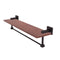 Allied Brass Montero Collection 22 Inch Solid IPE Ironwood Shelf with Integrated Towel Bar MT-1-22TB-IRW-ABZ