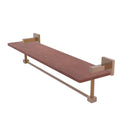 Allied Brass Montero Collection 22 Inch Solid IPE Ironwood Shelf with Integrated Towel Bar MT-1-22TB-IRW-BBR