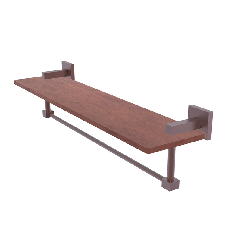 Allied Brass Montero Collection 22 Inch Solid IPE Ironwood Shelf with Integrated Towel Bar MT-1-22TB-IRW-CA