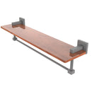 Allied Brass Montero Collection 22 Inch Solid IPE Ironwood Shelf with Integrated Towel Bar MT-1-22TB-IRW-GYM