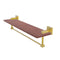 Allied Brass Montero Collection 22 Inch Solid IPE Ironwood Shelf with Integrated Towel Bar MT-1-22TB-IRW-PB