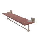 Allied Brass Montero Collection 22 Inch Solid IPE Ironwood Shelf with Integrated Towel Bar MT-1-22TB-IRW-PEW