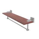 Allied Brass Montero Collection 22 Inch Solid IPE Ironwood Shelf with Integrated Towel Bar MT-1-22TB-IRW-SN