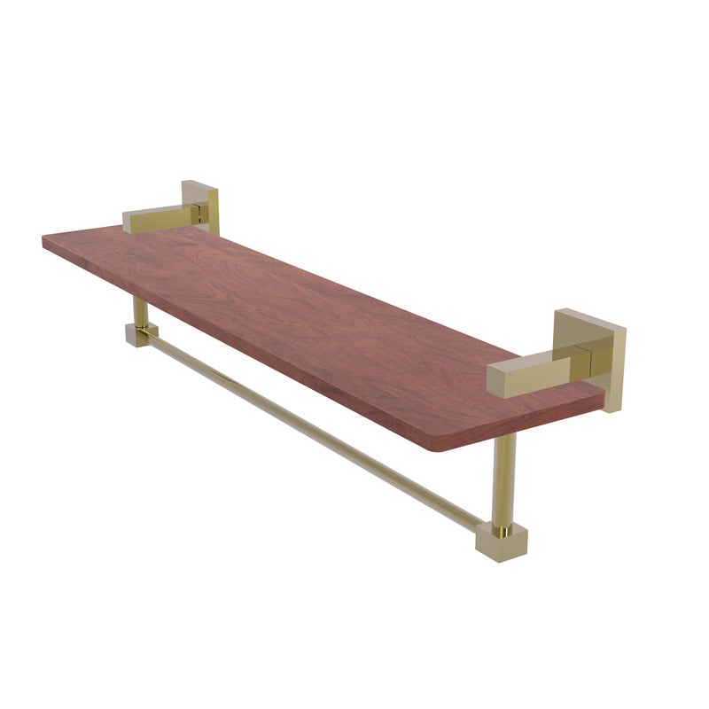 Allied Brass Montero Collection 22 Inch Solid IPE Ironwood Shelf with Integrated Towel Bar MT-1-22TB-IRW-UNL