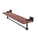 Allied Brass Montero Collection 22 Inch Solid IPE Ironwood Shelf with Integrated Towel Bar MT-1-22TB-IRW-VB