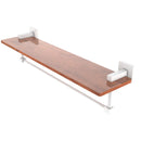 Allied Brass Montero Collection 22 Inch Solid IPE Ironwood Shelf with Integrated Towel Bar MT-1-22TB-IRW-WHM