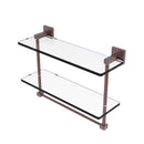 Allied Brass Montero Collection 16 Inch Two Tiered Glass Shelf with Integrated Towel Bar MT-2-16TB-CA