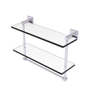 Allied Brass Montero Collection 16 Inch Two Tiered Glass Shelf with Integrated Towel Bar MT-2-16TB-PC