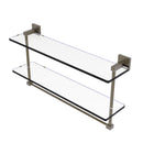 Allied Brass Montero Collection 22 Inch Two Tiered Glass Shelf with Integrated Towel Bar MT-2-22TB-ABR