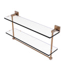 Allied Brass Montero Collection 22 Inch Two Tiered Glass Shelf with Integrated Towel Bar MT-2-22TB-BBR