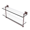 Allied Brass Montero Collection 22 Inch Two Tiered Glass Shelf with Integrated Towel Bar MT-2-22TB-CA