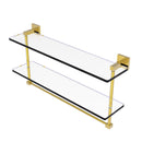 Allied Brass Montero Collection 22 Inch Two Tiered Glass Shelf with Integrated Towel Bar MT-2-22TB-PB