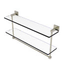 Allied Brass Montero Collection 22 Inch Two Tiered Glass Shelf with Integrated Towel Bar MT-2-22TB-PNI