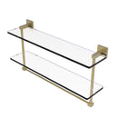 Allied Brass Montero Collection 22 Inch Two Tiered Glass Shelf with Integrated Towel Bar MT-2-22TB-SBR