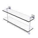 Allied Brass Montero Collection 22 Inch Two Tiered Glass Shelf with Integrated Towel Bar MT-2-22TB-SCH