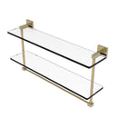 Allied Brass Montero Collection 22 Inch Two Tiered Glass Shelf with Integrated Towel Bar MT-2-22TB-UNL