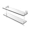 Allied Brass Montero Collection 22 Inch Two Tiered Glass Shelf with Integrated Towel Bar MT-2-22TB-WHM