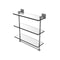 Allied Brass Montero Collection 16 Inch Triple Tiered Glass Shelf with integrated towel bar MT-5-16TB-GYM