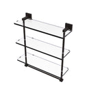 Allied Brass Montero Collection 16 Inch Triple Tiered Glass Shelf with integrated towel bar MT-5-16TB-ORB