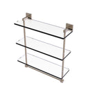 Allied Brass Montero Collection 16 Inch Triple Tiered Glass Shelf with integrated towel bar MT-5-16TB-PEW
