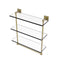 Allied Brass Montero Collection 16 Inch Triple Tiered Glass Shelf with integrated towel bar MT-5-16TB-SBR