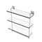 Allied Brass Montero Collection 16 Inch Triple Tiered Glass Shelf with integrated towel bar MT-5-16TB-SCH