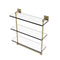 Allied Brass Montero Collection 16 Inch Triple Tiered Glass Shelf with integrated towel bar MT-5-16TB-UNL