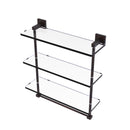 Allied Brass Montero Collection 16 Inch Triple Tiered Glass Shelf with integrated towel bar MT-5-16TB-VB