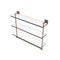 Allied Brass Montero Collection 22 Inch Triple Tiered Glass Shelf with integrated towel bar MT-5-22TB-BBR