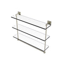Allied Brass Montero Collection 22 Inch Triple Tiered Glass Shelf with integrated towel bar MT-5-22TB-PNI
