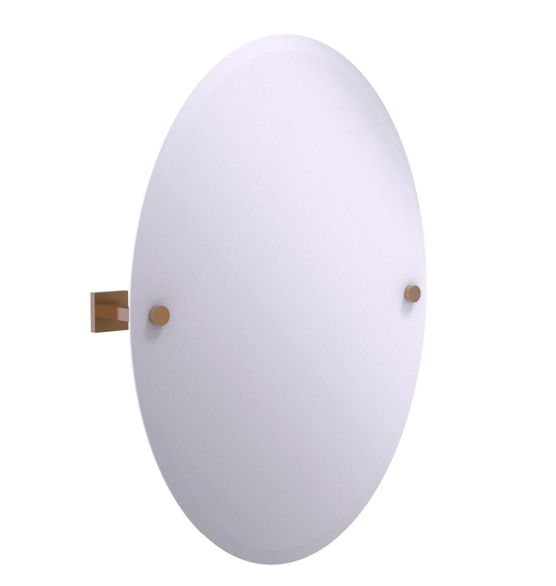 Allied Brass Montero Collection Contemporary Frameless Oval Tilt Mirror with Beveled Edge MT-91-BBR