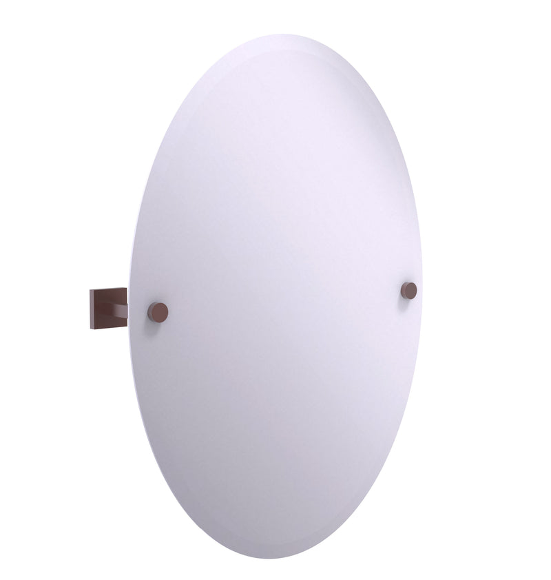 Allied Brass Montero Collection Contemporary Frameless Oval Tilt Mirror with Beveled Edge MT-91-CA